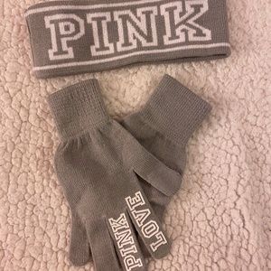 Gray VS PINK Ear Warmers and Gloves